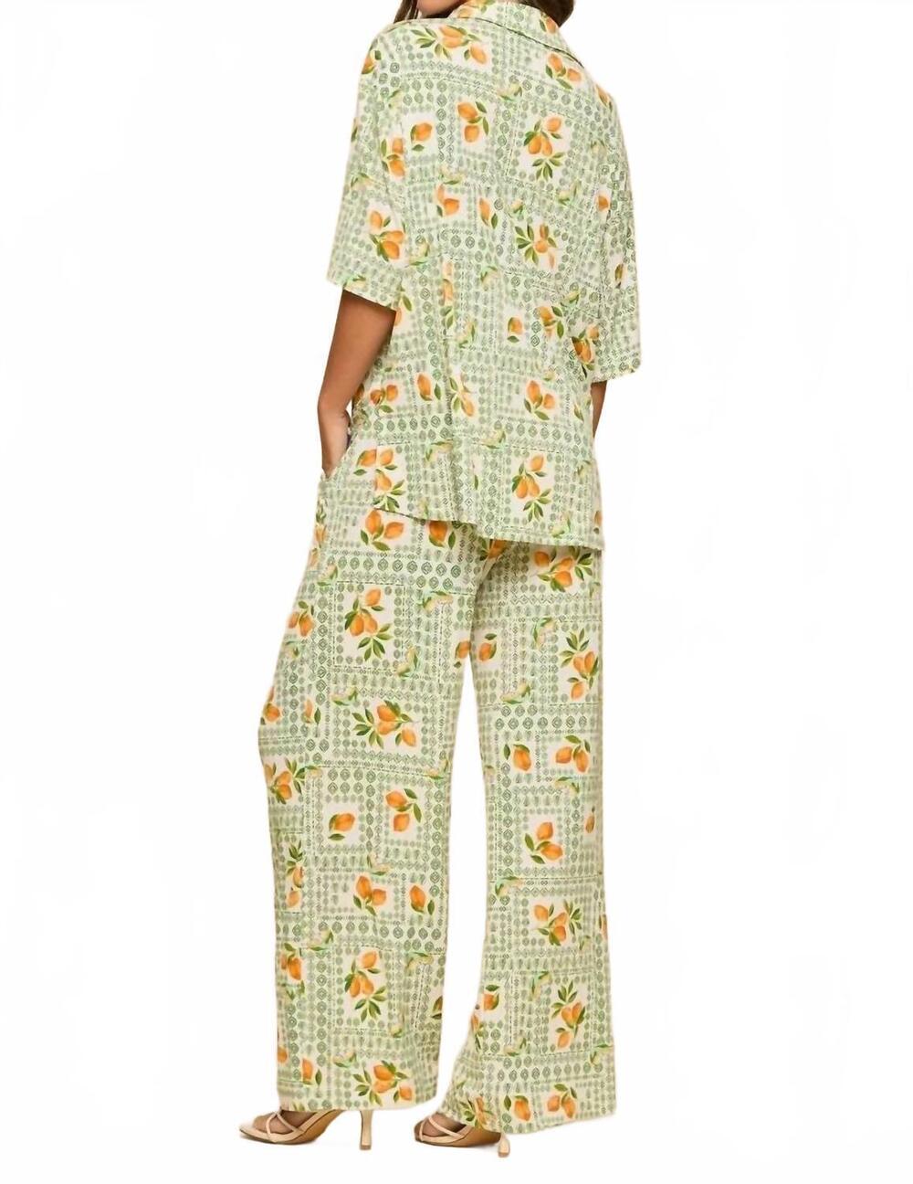 NEW DEAR SCARLETT ocean tide fruit bottom trouser in green - Picture 2 of 2